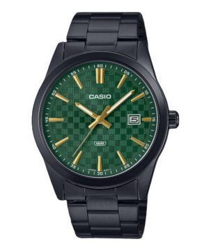 Casio Standard analoginen ionipinnoitettu ruostumattomasta teräksestä valmistettu vihreä kellotaulu kvartsi MTP-VD03B-3A miesten