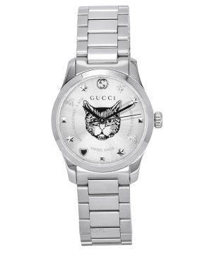 Gucci G-Timeless Edelstahl Silber Zifferblatt Quarz YA126595 Damenuhr