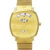 Gucci Grip Goldfarbene Edelstahl-Quarzuhr mit goldenem Zifferblatt YA157409, Unisex