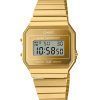 Casio Vintage Digital Gold ruostumattomasta teräksestä valmistettu kvartsi A700WEVG-9A Unisex kello