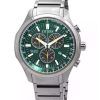 Citizen Eco-Drive Super Titanium Chronograph Green kellotaulu AT2530-85X 100M miesten kello