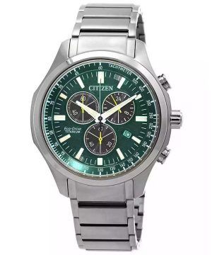 Citizen Eco-Drive Super Titanium Chronograph Green kellotaulu AT2530-85X 100M miesten kello