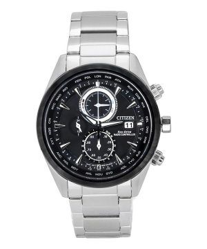 Citizen Eco-Drive Perpetual Calendar Chronograph ruostumattomasta teräksestä valmistettu musta kellotaulu AT8266-89E 100M mieste