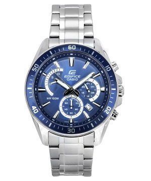 Casio Edifice Analoginen Standard Chronograph Ruostumattomasta teräksestä Sininen Kellotaulu Kvartsi EFR-552D-2A 100M Miesten ke