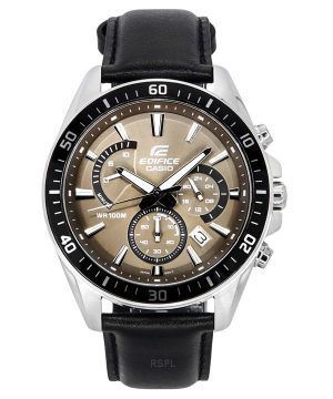 Casio Edifice Analoginen Standard Chronograph Nahkahihna Vaaleanruskea Kellotaulu Kvartsi EFR-552L-5A 100M Miesten kello