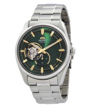 Orient Contemporary ruostumattomasta teräksestä valmistettu avoin sydän vihreä kellotaulu RA-AR0008E10B miesten kello