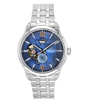 Orient Star Contemporary ruostumattomasta teräksestä valmistettu sininen kellotaulu automaattinen RE-AV0B08L00B 100M miesten kel