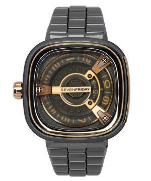 Sevenfriday M-sarjan ruostumattomasta teräksestä valmistettu musta kellotaulu automaattinen M2/02M SF-M2-02M miesten kello