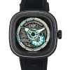 Sevenfriday P-sarjan jadehiilenharmaa ja sininen luurankokellotaulu, automaattinen PS3/01 SF-PS3-01 100M miesten kello