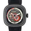 Sevenfriday P-Series Ruby Carbon Grey ja Red Skeleton Dial Automaattinen PS3/02 SF-PS3-02 100M Miesten kello