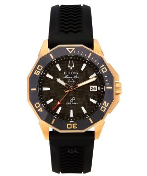 Bulova Marine Star musta silikonihihna ruskea kellotaulu Precisionist Quartz Diver's 200M 98B421 miesten kello