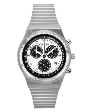Citizen levy-yhtiö 1984 Chronograph ruostumaton teräs valkoinen kellotaulu kvartsi AT2541-54A miesten kello