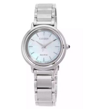 Citizen L Eco-Drive ruostumattomasta teräksestä valmistettu sininen helmiäiskellotaulu EM1100-84D naisten kello