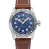 Hamilton Khaki Field Expedition nahkahihna, sininen kellotaulu automaattinen H70225540 100M miesten kello