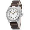 Hamilton Khaki Field Expedition nahkahihna valkoinen kellotaulu automaattinen H70315510 100M miesten kello