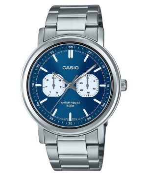 Casio Standard Analoginen ruostumattomasta teräksestä valmistettu sininen kellotaulu kvartsi MTP-E335D-2E1V miesten kello