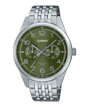 Casio Standard analoginen ruostumattomasta teräksestä valmistettu vihreä kellotaulu kvartsi MTP-E340D-3AV miesten kello