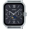 Casio Standard Analog Moon Phase ruostumaton teräs musta kellotaulu kvartsi MTP-M305D-1A2V miesten kello