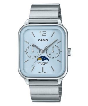 Casio Standard Analog Moon Phase ruostumattomasta teräksestä valmistettu vauvansininen kellotaulu kvartsi MTP-M305D-2AV miesten