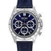 Seiko Spirit Chronograph nahkaranneke Sininen kellotaulu kvartsi SBTR019 100M miesten kello