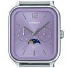 Casio Standard Analog Moon Phase ruostumaton teräs, violetti kellotaulu kvartsi MTP-M305D-6AV miesten kello