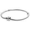 Pandora Moment Iconic Sterling hopea Charm Rannekoru 590702HV-16 Naisille