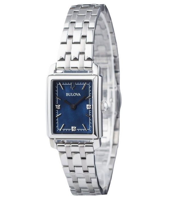 Bulova Classic Sutton Diamond Accent ruostumaton teräs sininen kellotaulu kvartsi 96P245 naisten kello