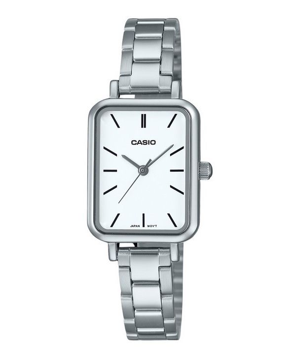 Casio Standard Analoginen ruostumattomasta teräksestä valmistettu valkoinen kellotaulu kvartsi LTP-V009D-7E naisten kello