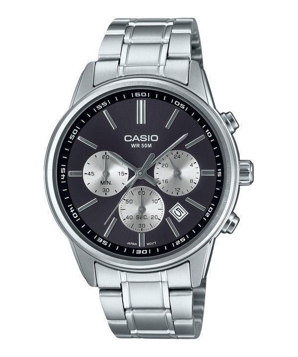 Casio Standard Analog Chronograph ruostumattomasta teräksestä valmistettu harmaa kellotaulu kvartsi MTP-E515D-1AV miesten kello