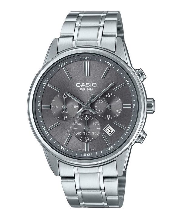 Casio Standard Analog Chronograph Ruostumattomasta teräksestä Harmaa Kellotaulu Kvartsi MTP-E515D-8AV Miesten kello