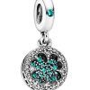 Pandora Silver Lucky Four Leaf Clover Dangle Charm Cubic Zirkonia 797906NRGMX naisille