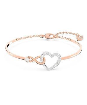 Swarovski Hyperbola Infinity ja Heart sekoitettu metalliviimeistely ja zirkonia rannerengas 5518869 naisille