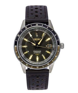 Seiko Presage Style60:n GMT Calf nahkaranneke musta kellotaulu SSK013J1 miesten kello