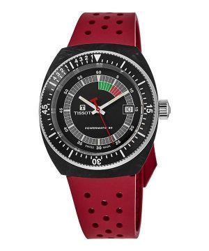 Tissot T-Sport Sideral Powermatic 80 kumihihna, musta kellotaulu automaattinen sukeltaja T145.407.97.057.02 300M Unisex kello