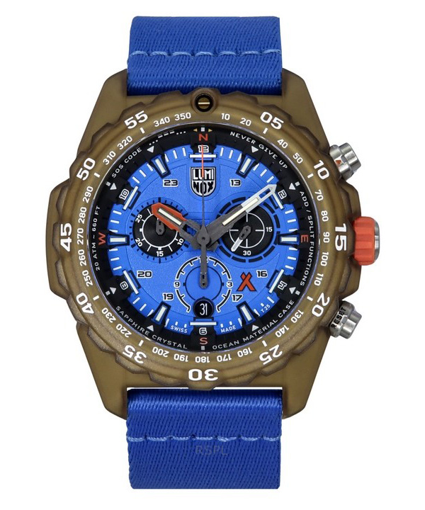 Luminox Bear Grylls Survival Master ECO Tide Chronograph Blue Dial Quartz Diver&#39,s XB.3743.ECO 200M miesten kello