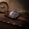 AVI-8 Hawker Hurricane Classic Chronograph Nahkahihna Admiral Blue Kellotaulu Kvartsi AV-4011-0O Miesten kello