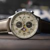 AVI-8 Hawker Hurricane Classic Chronograph Khaki Dial Quartz AV-4011-1B Miesten kello lisähihnalla