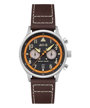 AVI-8 Hawker Hurricane Carey Dual Time Imperial War Museums Edition musta kellotaulu kvartsi AV-4088-07 miesten kello