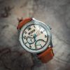 AVI-8 Hawker Hurricane Mckellar Dual Time Brown Beige Nahkahihna Kermanvärinen kellotaulu AV-4101-0C Quartz Miesten kello lisähi