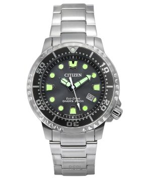 Citizen Promaster Dive Eco-Drive ruostumattomasta teräksestä valmistettu harmaa kellotaulu Diver&#39,s BN0167-50H 200M miesten k