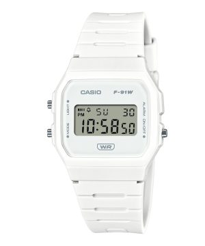 Casio Pop digitaalinen biopohjainen valkoinen hartsihihna kvartsi F-91WB-7A 100M Unisex kello