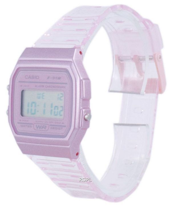 Casio Youth Pink Resin Digital F-91WS-4 F91WS-4 Unisex -kello