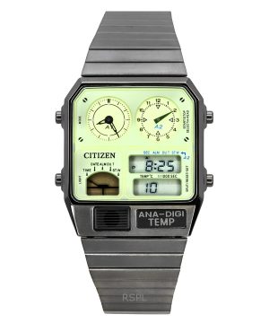 Citizen Analog Digital Dual Time ruostumattomasta teräksestä valmistettu vihreä kellotaulu kvartsi JG2147-85X miesten kello