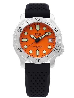 Ratio FreeDiver Professional Sapphire Oranssi Kellotaulu Kvartsi RTF025 200M Miesten kello