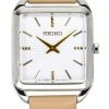 Seiko Analoginen nahkaranneke beige kellotaulu kvartsi SWR089P1 naisten kello