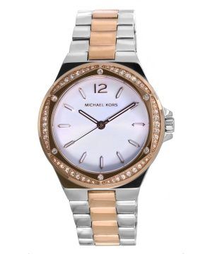 Kunnostettu Michael Kors Lennox Crystal Accents hopea kellotaulu kvartsi MK6989 naisten kello