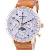 Kunnostettu Zeppelin Hindenburg LZ129 Moon Phase valkoinen kellotaulu Quartz 70391 naisten kello