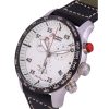 Kunnostettu Zeppelin Eurofighter Chronograph nahkaranneke beige kellotaulu Quartz 72985 100M miesten kello