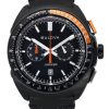 Bulova Racer Chronograph nahkaranneke musta kellotaulu kvartsi 98B428 100M miesten kello