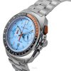 Bulova Racer Chronograph ruostumaton teräs sininen kellotaulu kvartsi 98B432 100M miesten kello